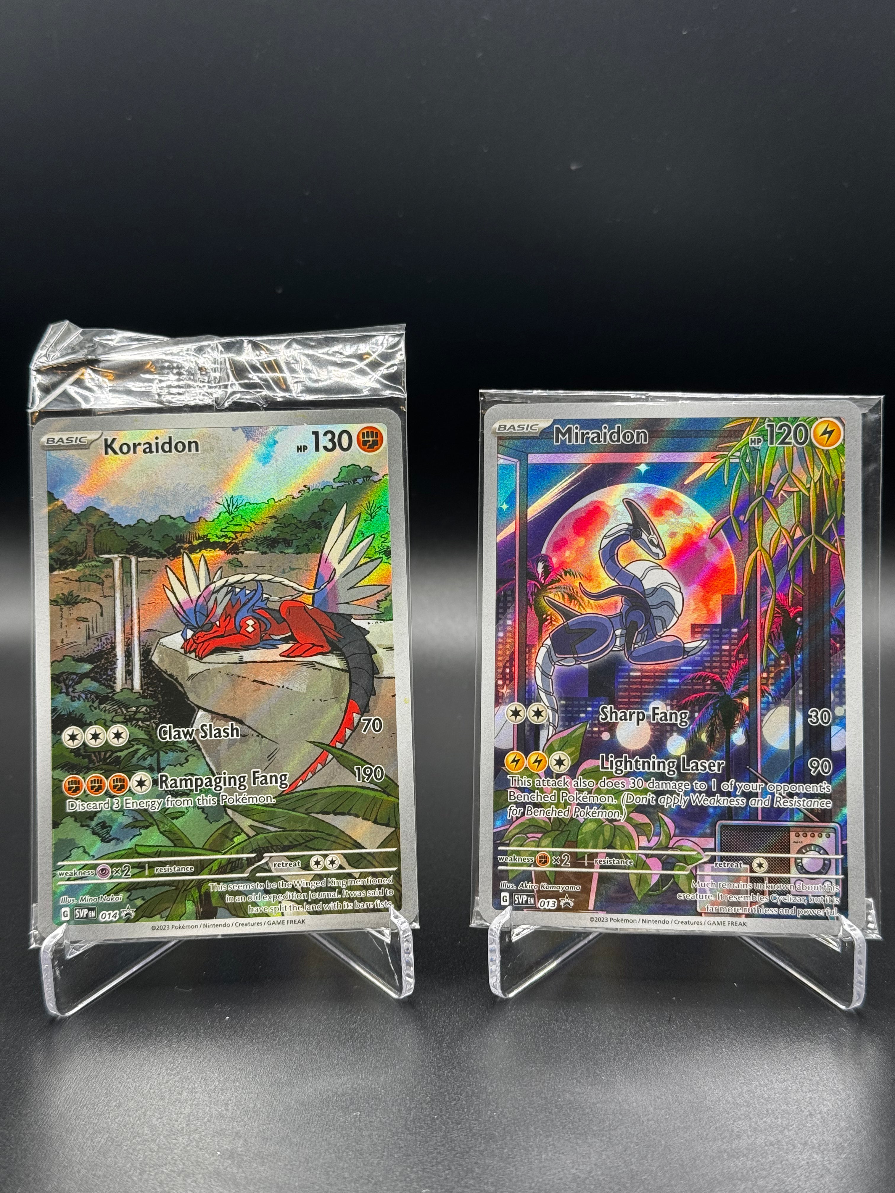 Koraidon SVP 014 & Miraidon SVP 013 – Scarlet & Violet – Holo Promo Pair – Sealed