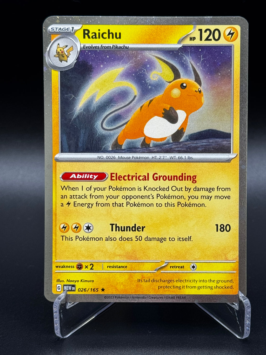 Raichu 026/165 – Scarlet & Violet 151 – Cosmos Holo